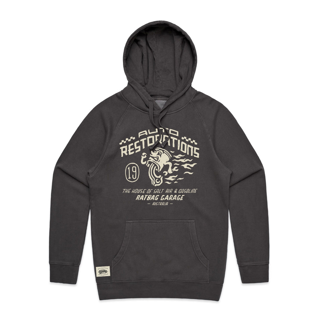 Auto Restorations Faded Black Mens Hoodie – Ratbag Garage Australia